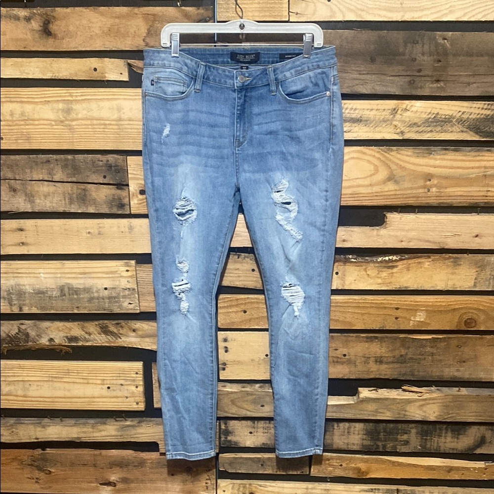 Judy Blue Distressed Skinny Fit Blue‎ Jeans Size 32